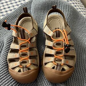 Keen Sandals with Orange and Tan Accents